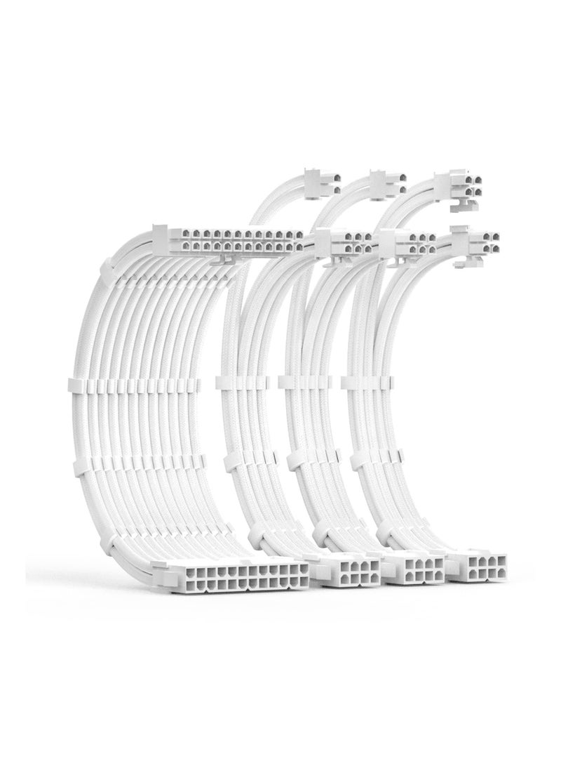 XiuWoo PSU Cable Extension Kit for ATX Power Supply, 30cm 1x24Pin/1x8Pin(4+4) EPS/2x8Pin(6P+2P) PCI-E/PC Sleeved PC Building Set Modular Supply - Image 1