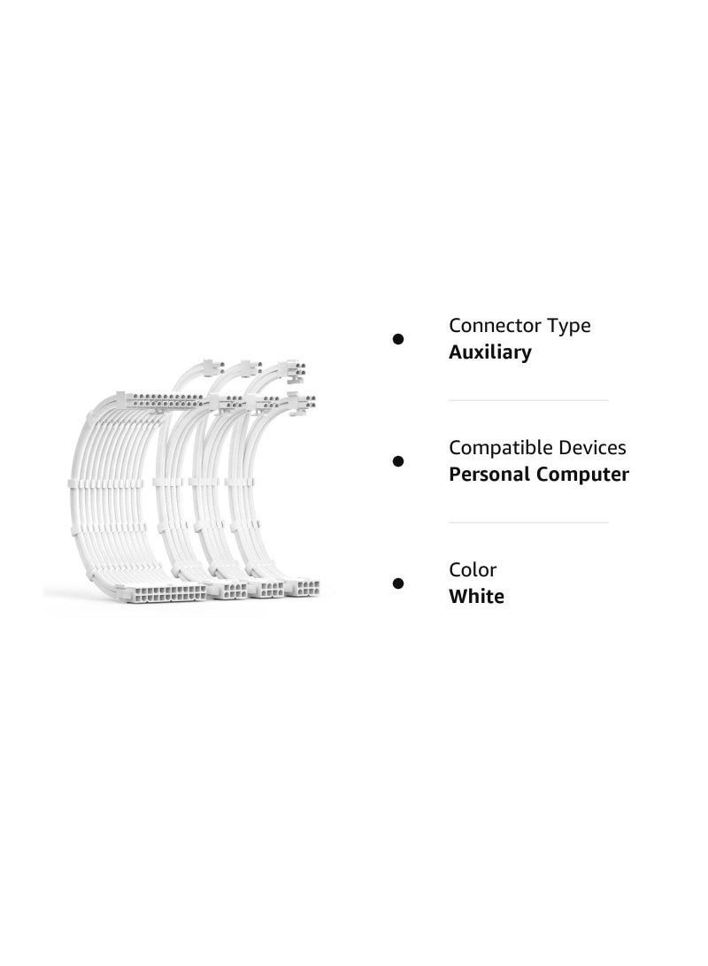 XiuWoo PSU Cable Extension Kit for ATX Power Supply, 30cm 1x24Pin/1x8Pin(4+4) EPS/2x8Pin(6P+2P) PCI-E/PC Sleeved PC Building Set Modular Supply - Image 5