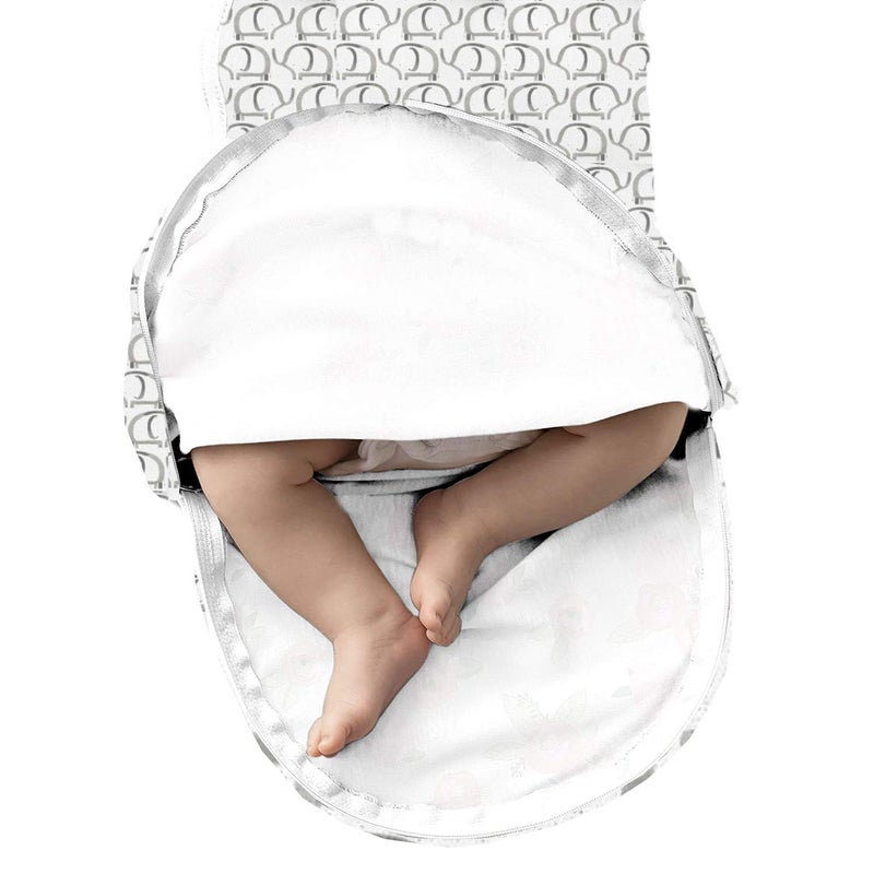 SwaddleMe Luxe Easy Change Swaddle, Ellie Elephant/Triangle Grey, Small/Medium (0-3 Months) - Image 3