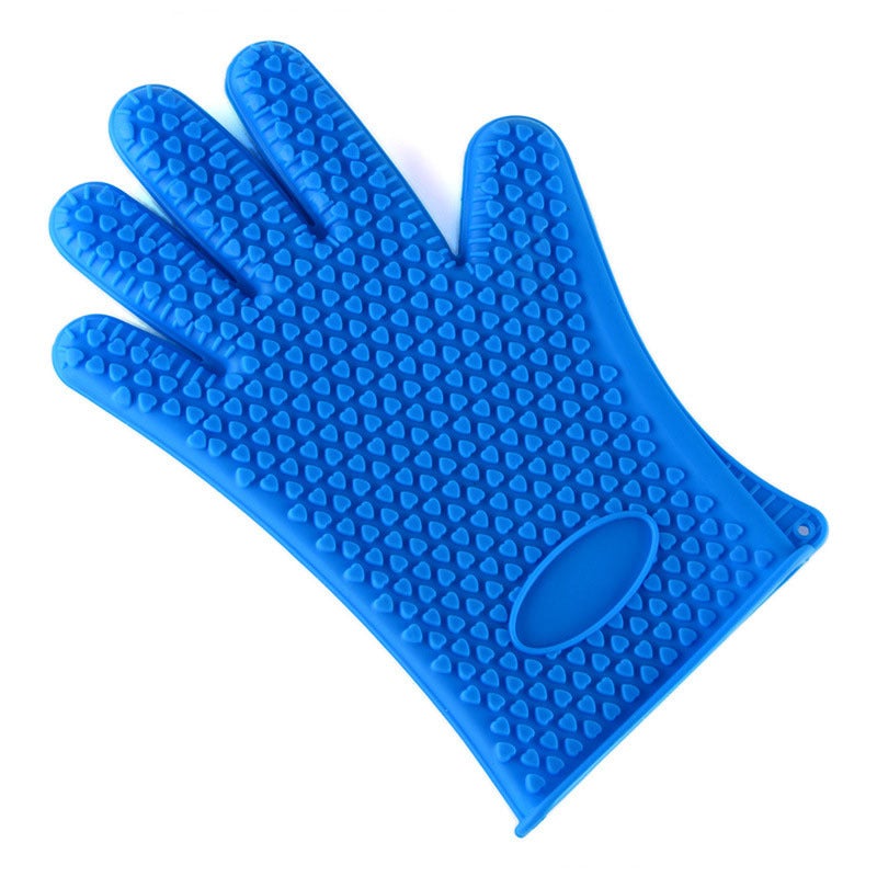 Thick 145g Silicone Gloves Heat-Resistant Non-Slip Blue Blue