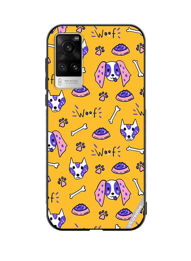 VR CREATIVE Protective Case Cover For Vivo X60 Pro Dogs Funny Doodle Seamless Pattern Design Multicolour - Image 1