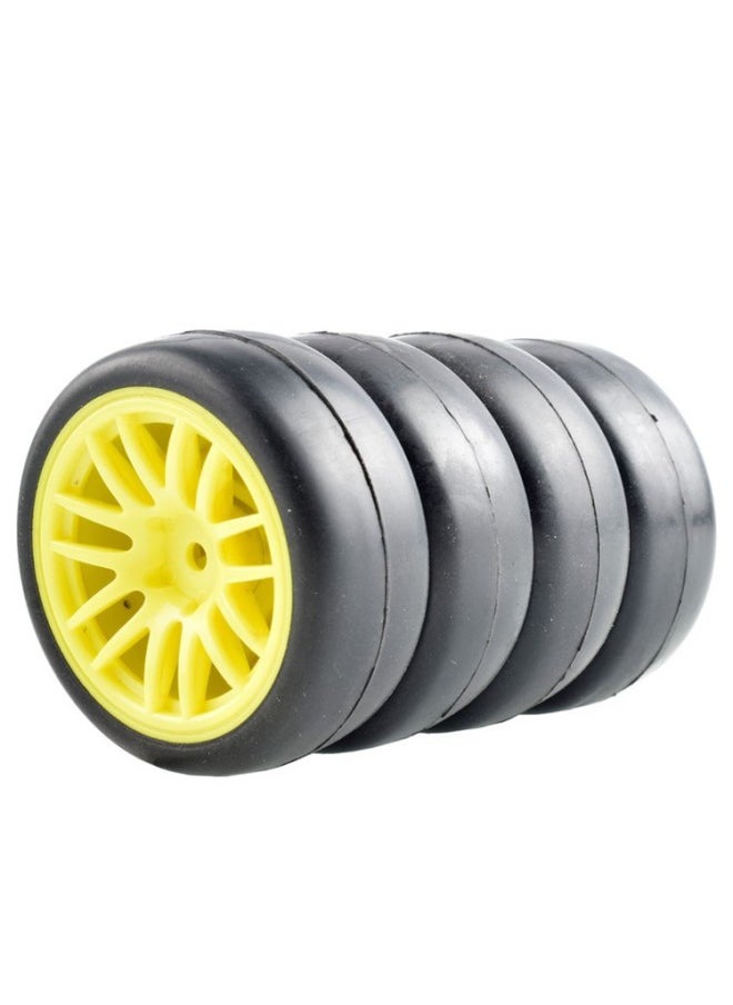 Generic - 1:10 Racing Tire 94123 Tamiya TT01/TT02 RV D4D3 Flat Running Tire FW06 Bald Flat Running Tire-Color:Can Match B Wheel Hub, Note Style - Image 1