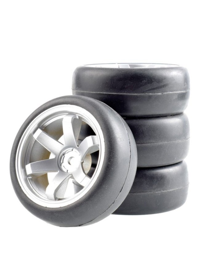 Generic - 1:10 Racing Tire 94123 Tamiya TT01/TT02 RV D4D3 Flat Running Tire FW06 Bald Flat Running Tire-Color:Can Match B Wheel Hub, Note Style - Image 1