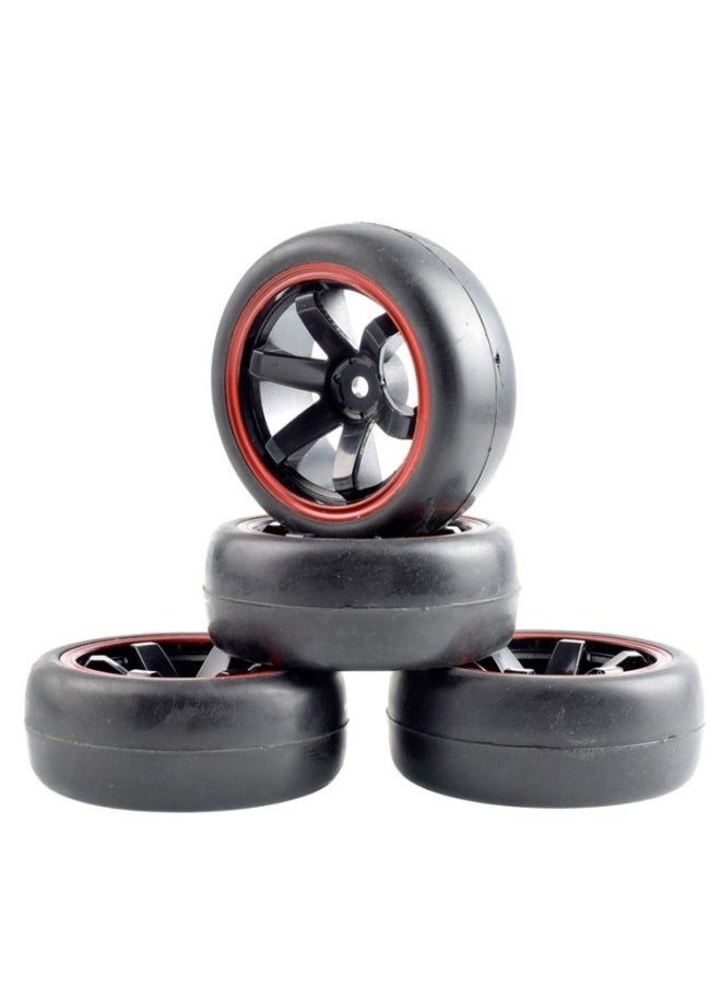 Generic - 1:10 Racing Tire 94123 Tamiya TT01/TT02 RV D4D3 Flat Running Tire FW06 Bald Flat Running Tire-Color:Can Match B Wheel Hub, Note Style - Image 1