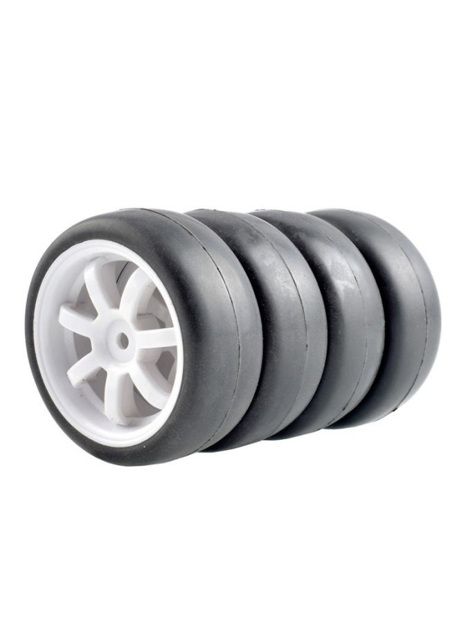 Generic - 1:10 Racing Tire 94123 Tamiya TT01/TT02 RV D4D3 Flat Running Tire FW06 Bald Flat Running Tire-Color:Can Match B Wheel Hub, Note Style - Image 1