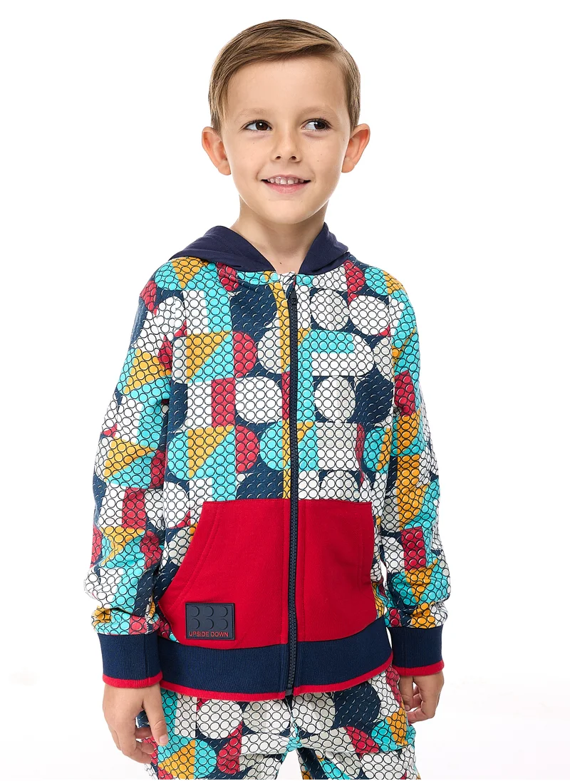 victor and jane Boys' 2-Piece Printed Fullzipper Hoodie and Jogger Set  (2 -8 yrs) Multi