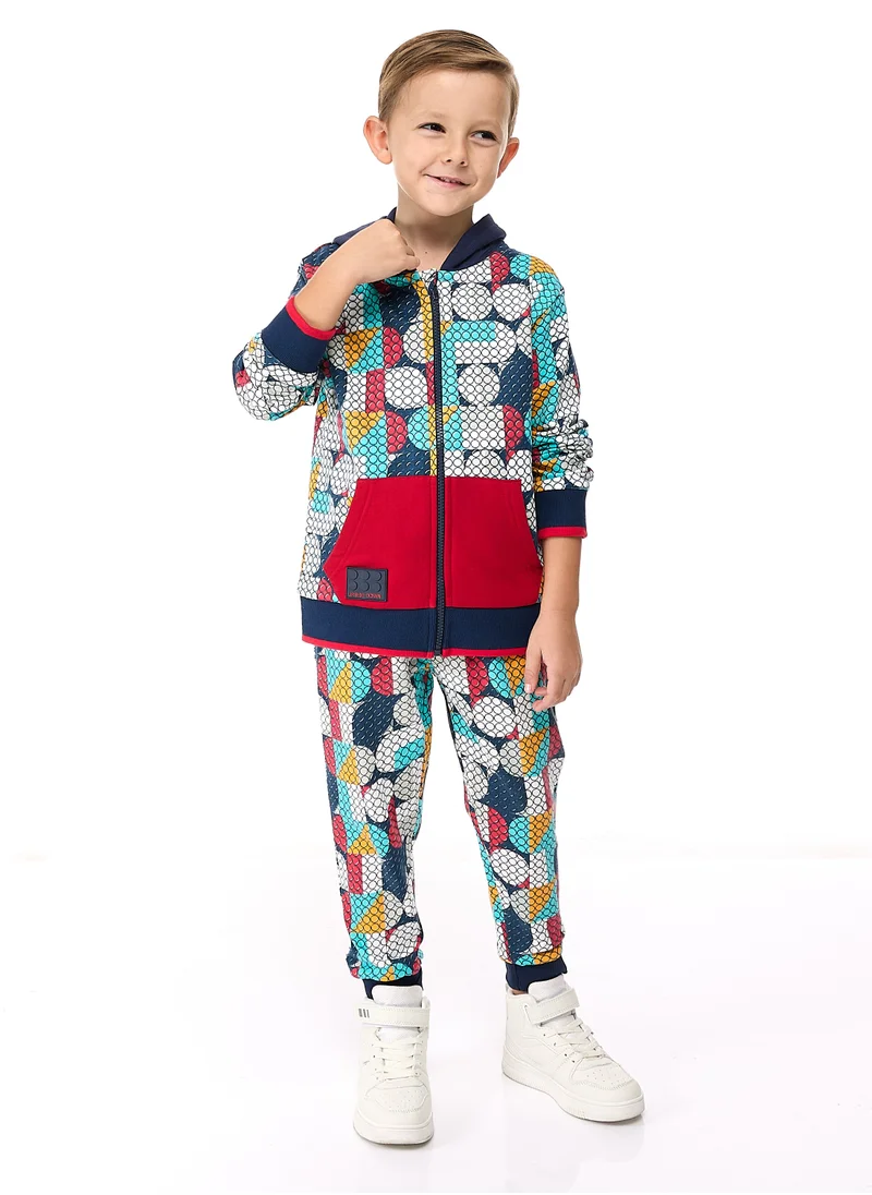 victor and jane Boys' 2-Piece Printed Fullzipper Hoodie and Jogger Set  (2 -8 yrs) Multi