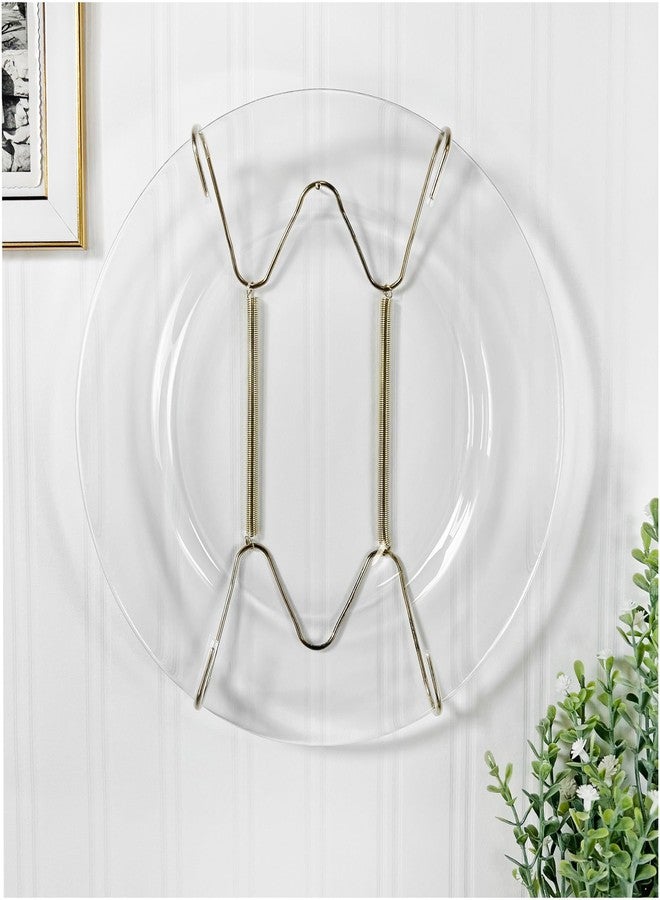 Plymor Gold Finish Wall Mountable Tray and Platter Hanger, 8.25" H x 4.75" W x 0.875" D (for Trays or Platters 10" - 16"), Pack of 3 - Image 2