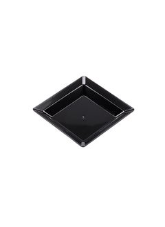 Restaurantware Restaurantware-4.3 x 4.3 Inch Appetizer Plates, 100 Disposable Square Plastic Plates - Durable, Stylish, Black Plastic Hors D'oeuvre Serving Plates, For Desserts Or Appetizers At Parties  - Image 1