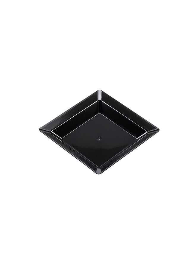 Restaurantware Restaurantware-4.3 x 4.3 Inch Appetizer Plates, 100 Disposable Square Plastic Plates - Durable, Stylish, Black Plastic Hors D'oeuvre Serving Plates, For Desserts Or Appetizers At Parties  - Image 1