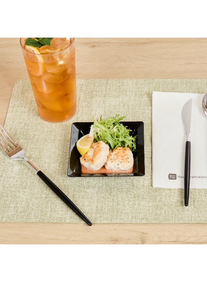 Restaurantware 4.3 x 4.3 Inch Appetizer Plates, 100 Disposable Square Plastic Plates - Durable, Stylish, Black Plastic Hors D'oeuvre Serving Plates, For Desserts Or Appetizers At Parties - Image 3