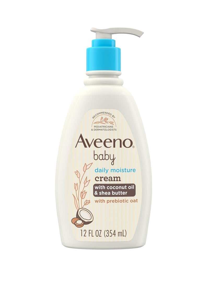 Aveeno Baby Aveeno Baby Daily Moisturizing Cream with Prebiotic Oat, Hypoallergenic Baby Lotion with Coconut Oil & Shea Butter Moisturizes Sensitive Skin for 24 Hours, Gentle Coconut Scent, 12 fl. Oz 