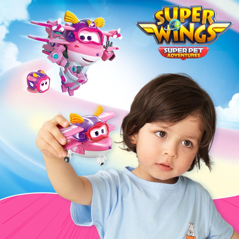 Super Wings Transformer Toys, 5 in Ellie Transforming Airplane Toys, 2-in-1 Mode Action Figures, Plane to Robot, Preschool Gift Transformer Figures Toys for Boys Girls Kids Age 3 4 5 6 7 8+ - Image 3