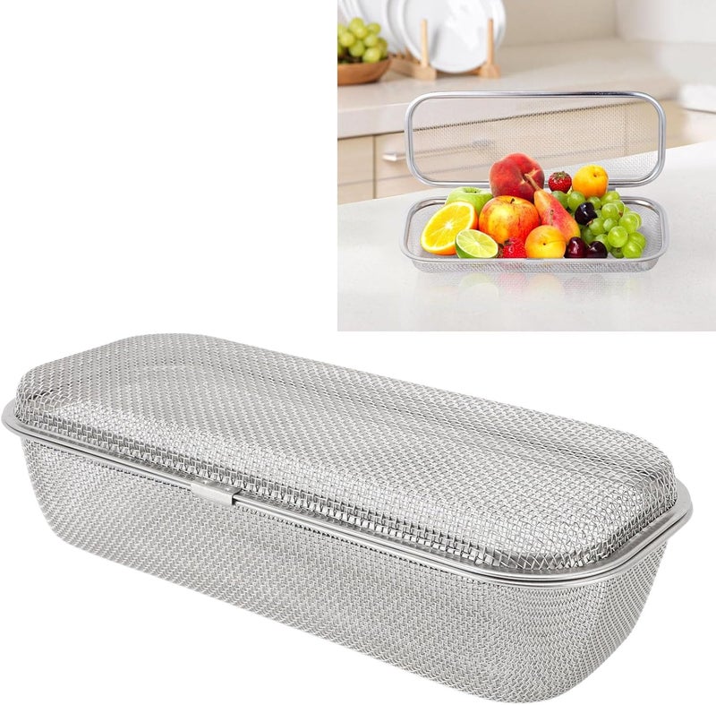 304 Stainless Steel Dishwasher Basket Dishwasher Silverware Basket Utensil for Spoons Forks Chopsticks with Mesh Structure (Large) - Image 4