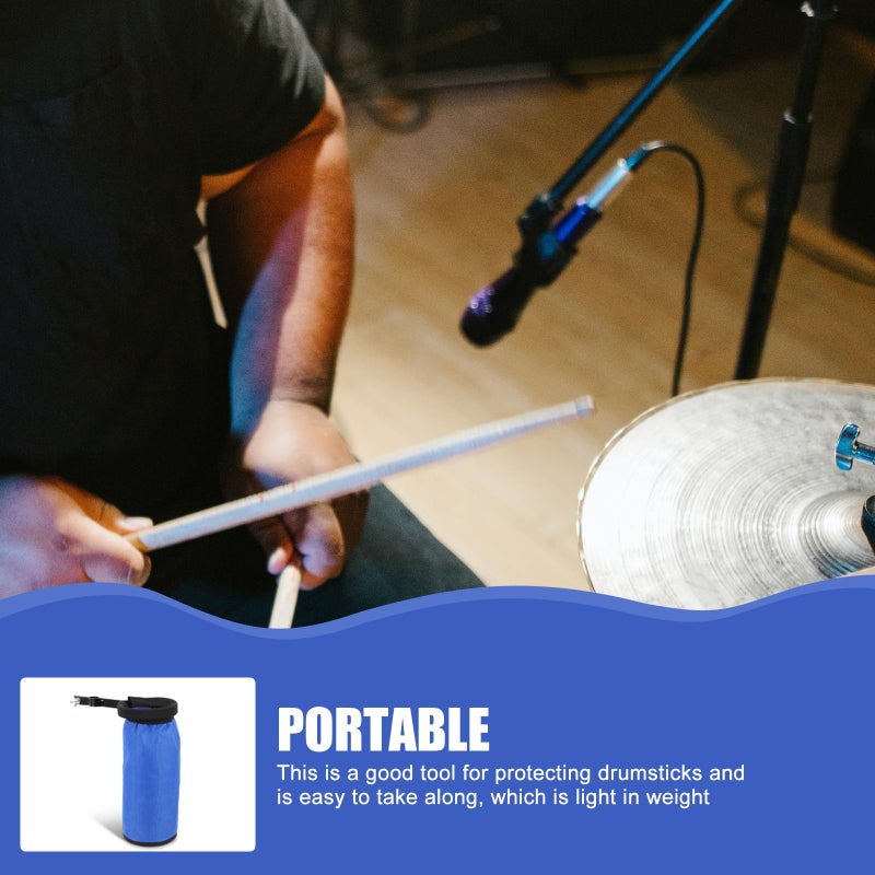Professional Drum Stick Carry Bag with Shoulder Strap Blue Sturdy Storage for Drummers - Image 4