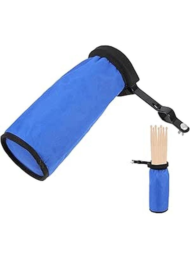 Professional Drum Stick Carry Bag with Shoulder Strap Blue Sturdy Storage for Drummers - Image 1