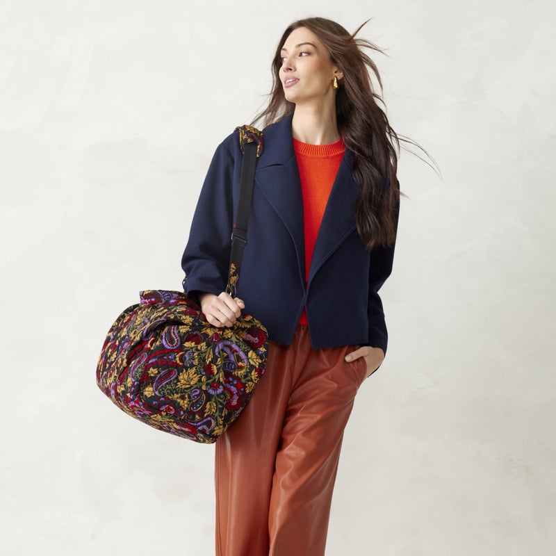 Vera Bradley Women's Premium Cotton Large Miramar Weekender, Midnight Garden Paisley - Image 2