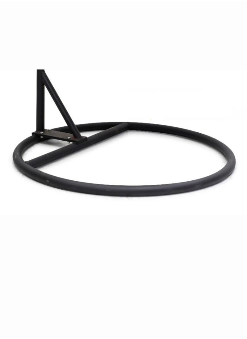 Foldable Egg Swing Chair with Stand – Wicker Rattan Hanging Chair with Cushion & Pillow BLACK GREY