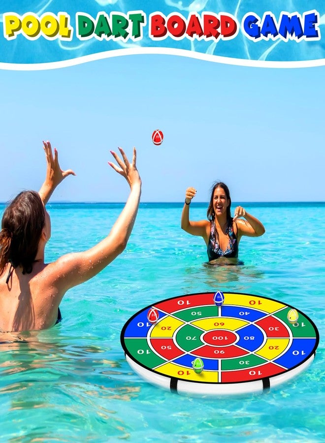 Lunmon Pool Dart Game Set 29 Inch Large Pool Game Toys Inflatable Floating Dart Board with Sticky Balls Swimming Water Indoor Outdoor Yard Playset, Summer Family Party Birthday Gift - Image 5