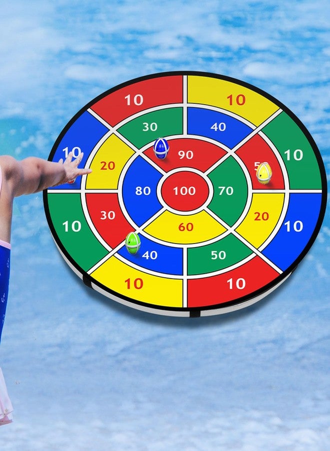 Lunmon Pool Dart Game Set 29 Inch Large Pool Game Toys Inflatable Floating Dart Board with Sticky Balls Swimming Water Indoor Outdoor Yard Playset, Summer Family Party Birthday Gift - Image 1