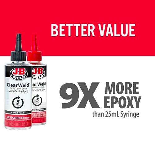 JB WELD J-B Weld Pro Size ClearWeld 5 Minute Set Epoxy - Image 4