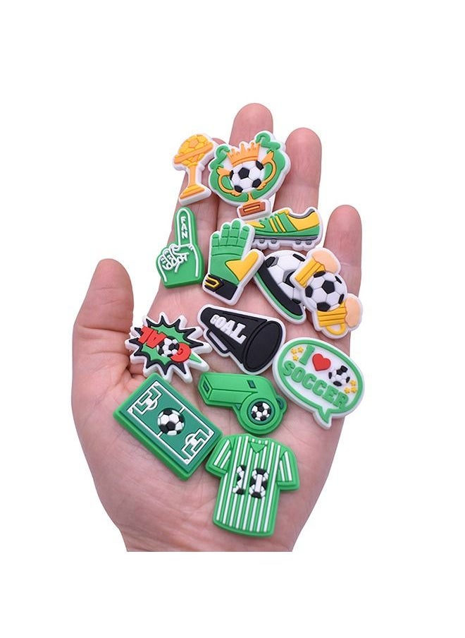 Generic - 28 Pcs Crocs Shoe Decoration Charms Football World Cup Series Boys Girls Men Women Charm for Crocs Hole Hole Shoe Buckle Party Favors Mini Charm Bracelet Wristband for Boys Girls Men Women - Image 1