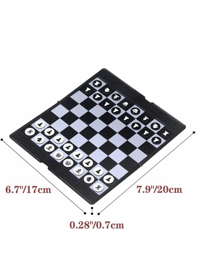 Excefore Chess Set, 7.9-Inch Mini Chess Wallet Set, Magnetic Travel Folding Chess Board Game, Black and White Pieces Board Games, Educational Toys for Kids and Adults, 1 Pcs - Image 5