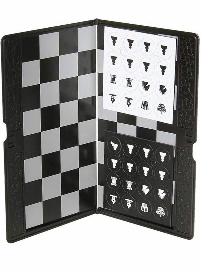 Excefore Chess Set, 7.9-Inch Mini Chess Wallet Set, Magnetic Travel Folding Chess Board Game, Black and White Pieces Board Games, Educational Toys for Kids and Adults, 1 Pcs - Image 2