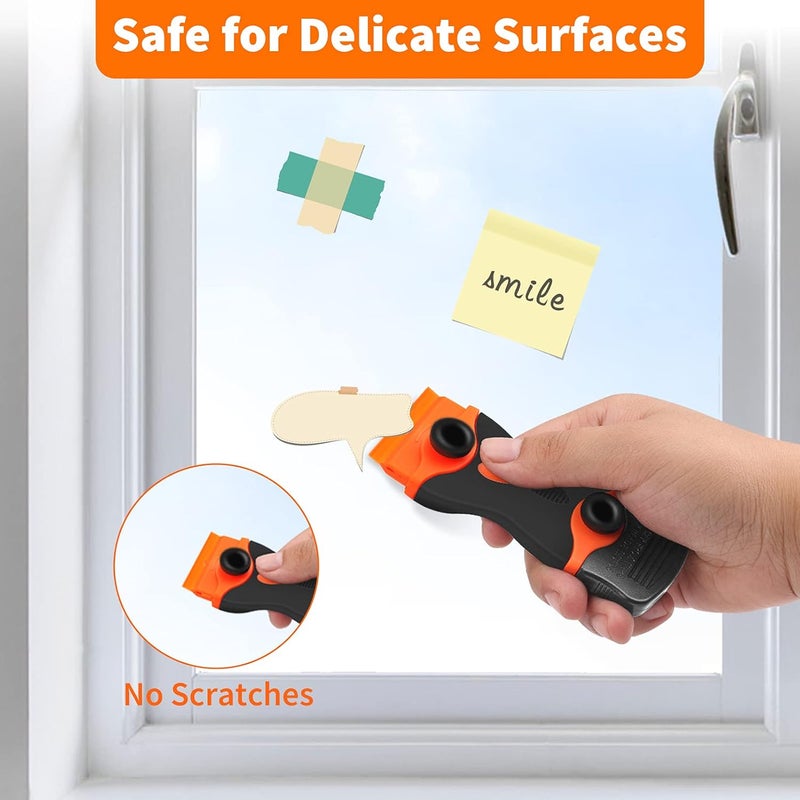 Nalisence Razor Blade Scraper Tool - Razor Scraper with 40 Metal & Plastic Blades, Sticker Cleaning Remover for Paint, Decal, Adhesive, Label & Caulk, Glass Scraper for Window, Cooktop, Oven & Stove Top - Image 4