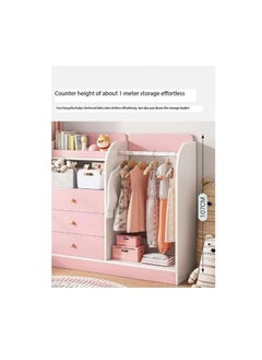 Generic Kids Wardrobe Closet,Portable Clothes Rack with 5 Drawer,Freestanding Closet Organizers and Storage System with Hanging Rods,Storage Cabinet Suitable for Cloakrooms,Bedrooms,Entrances（YN011-White）  - Image 2