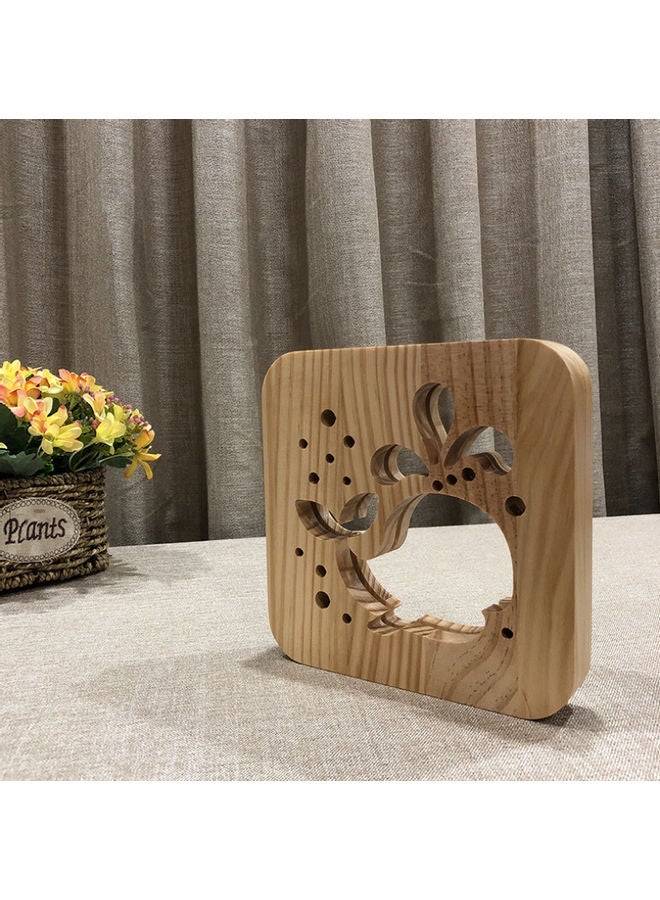 NIBEMINENT Creative Shaped Hollow Table Lamp Brown 19x19cm - Image 2