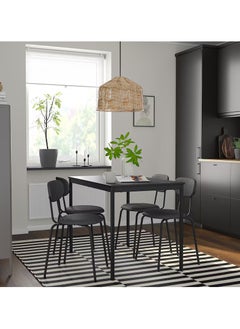 Dining Table and 4 Chairs - Table and Chairs Set (Black/Dark Grey) for Home, Kitchen, Dining Room, Restaurants, 110 cm - pzsku/Z38BF83BECDB4EA3D533AZ/45/_/1725047549/c9de53ef-1e76-44cc-928a-dd80f465ec97