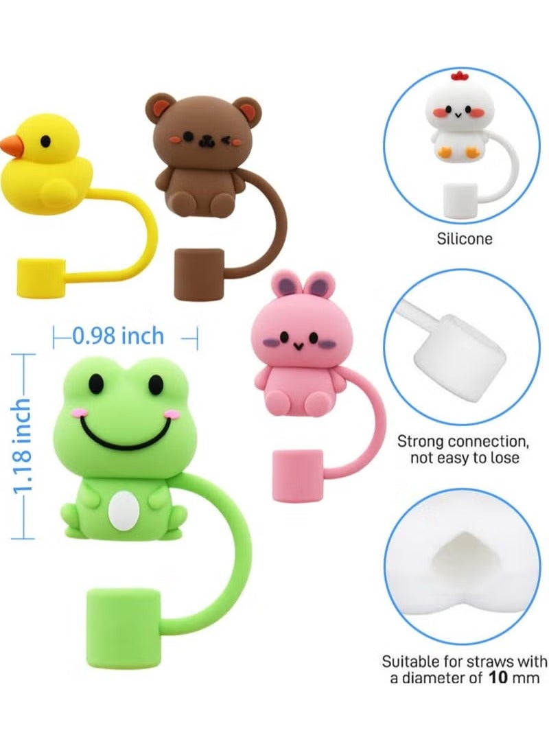 5pcs Silicone Straw Cover Cap for Stanley Cup Compatible with 30 and 40 Oz Tumbler Handles 10mm 0.4in Dust Proof Reusable Straw Tips Lids  - Image 3