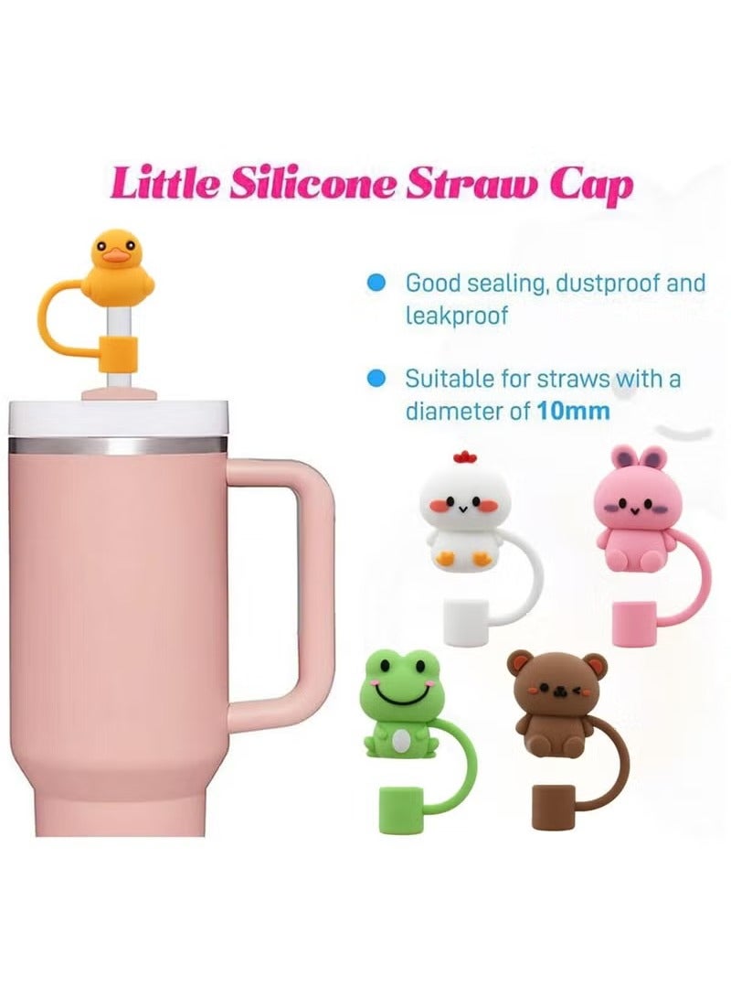 5pcs Silicone Straw Cover Cap for Stanley Cup Compatible with 30 and 40 Oz Tumbler Handles 10mm 0.4in Dust Proof Reusable Straw Tips Lids  - Image 4