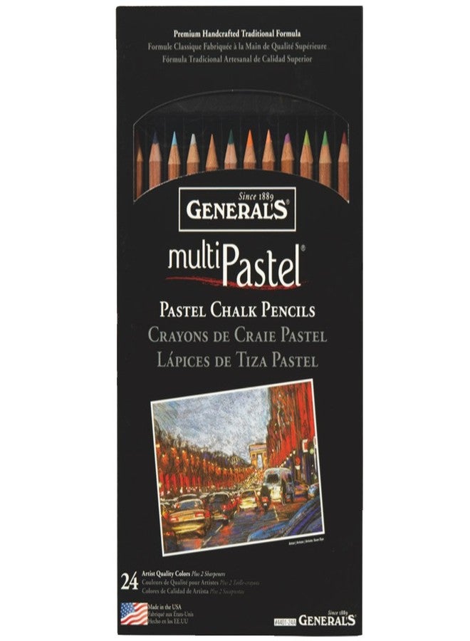 General Pencil 4401-24A Multi Pastel Pencils, 24-Pack