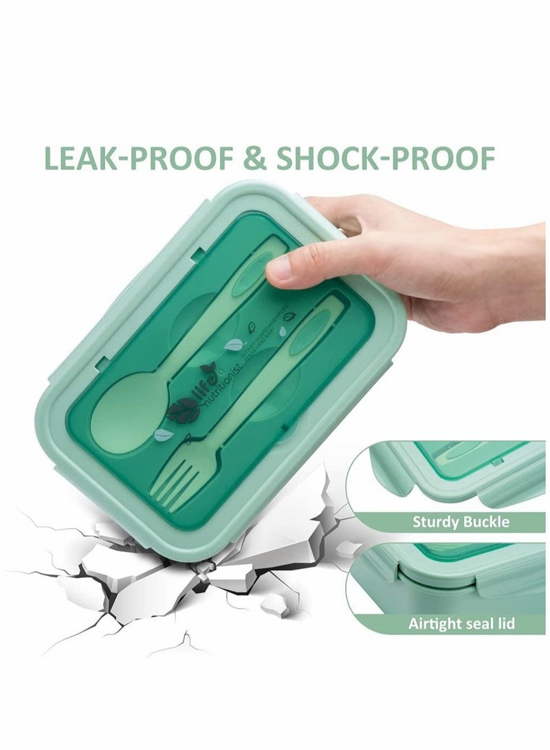 SOLARAE Bento Boxes for Adults 1400 ML Bento Lunch Box For Kids Childrens With Spoon & Fork - Durable, Leak-Proof for On-the-Go Meal, BPA-Free, and Food-Safe Materials - Image 4