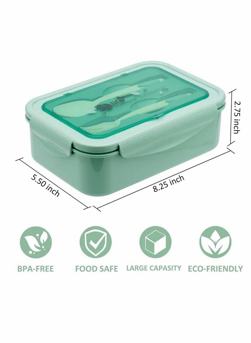 SOLARAE Bento Boxes for Adults 1400 ML Bento Lunch Box For Kids Childrens With Spoon & Fork - Durable, Leak-Proof for On-the-Go Meal, BPA-Free, and Food-Safe Materials - Image 2