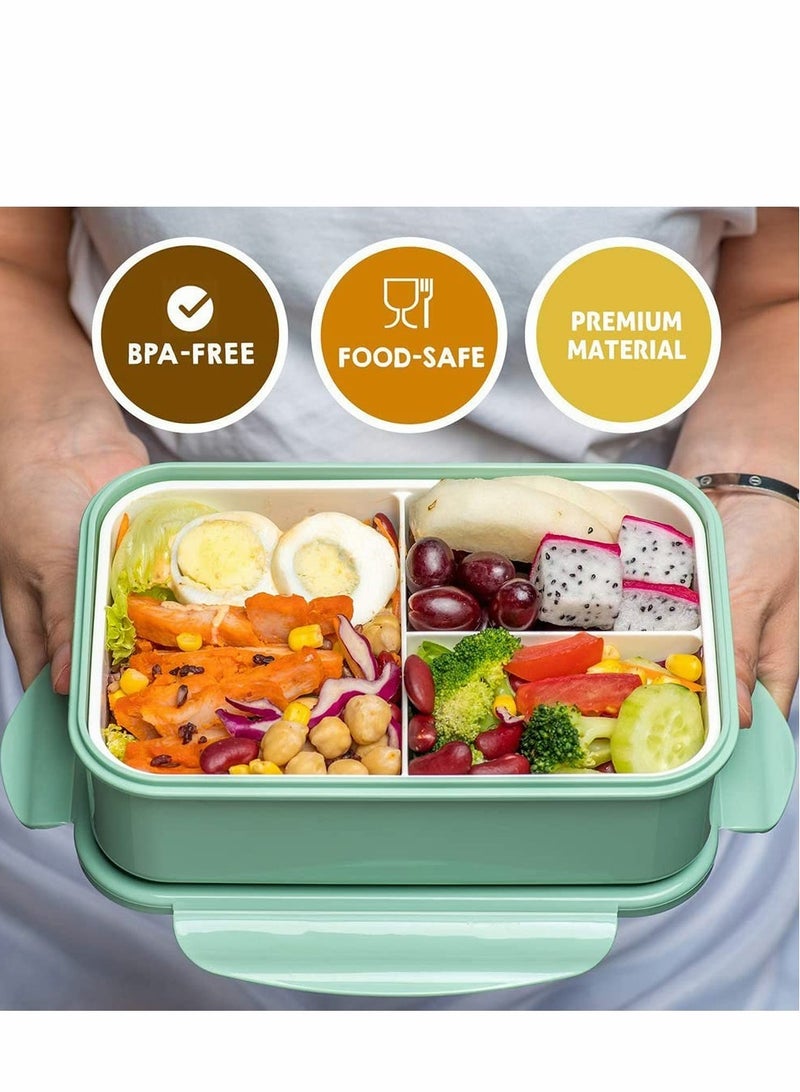 SOLARAE Bento Boxes for Adults 1400 ML Bento Lunch Box For Kids Childrens With Spoon & Fork - Durable, Leak-Proof for On-the-Go Meal, BPA-Free, and Food-Safe Materials - Image 3