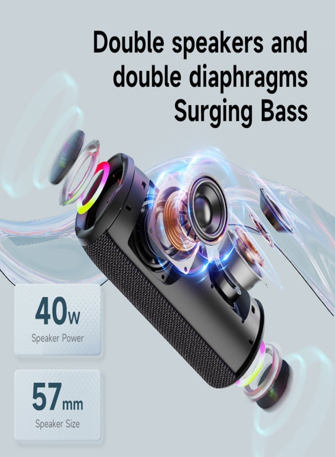 ZEALOT S49PRO Portable Wireless Speaker with BT 5.2, IPX6 Waterproof, HiFi Sound, RGB Lighting, 3600mAh Battery - Image 1