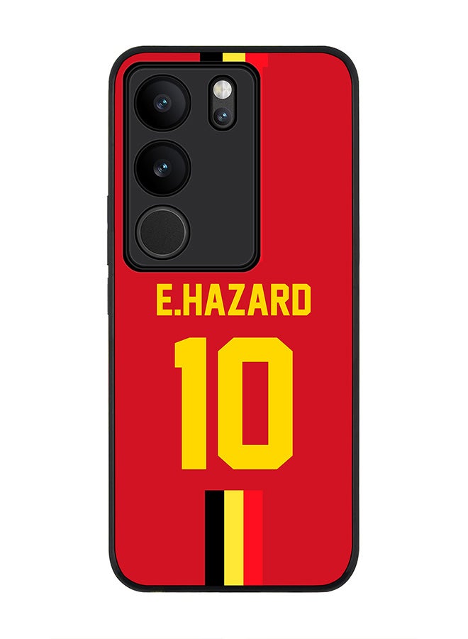 Stylizedd Rugged Black Edge case for Vivo V29 / Vivo V29 Pro / Vivo S17,Slim fit Flexible Cover - Football Team - Belgium, Player Name - E.Hazard - Image 1