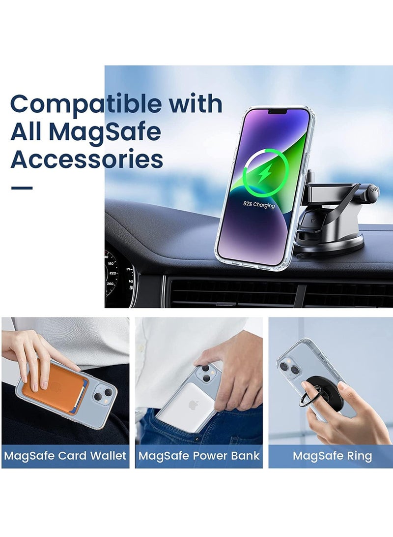 MIGOFAST Magnetic Clear Back Designed for iPhone 14 Clear Phone Case Compatible with Magsafe, Slim Protective Cover - Image 3