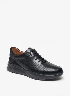 DUCHINI Mens Textured Lace-Up Low Ankle Sneakers  - Image 1