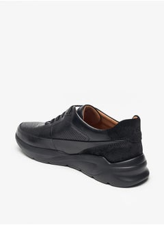 DUCHINI Mens Textured Lace-Up Low Ankle Sneakers  - Image 2