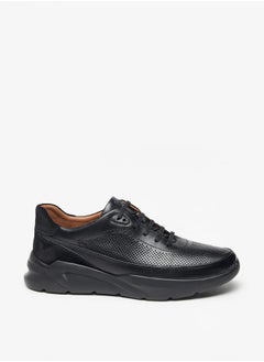 DUCHINI Mens Textured Lace-Up Low Ankle Sneakers  - Image 3