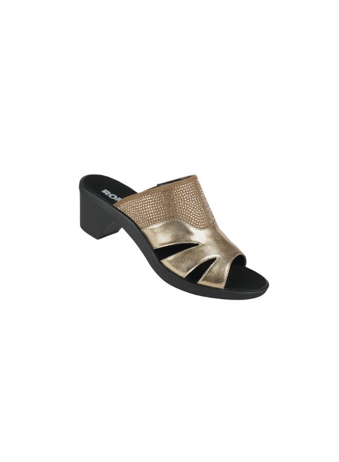 ROMIKA 117-400 Romika Ladies Block Heel Sandals 30501 Gold - Image 1