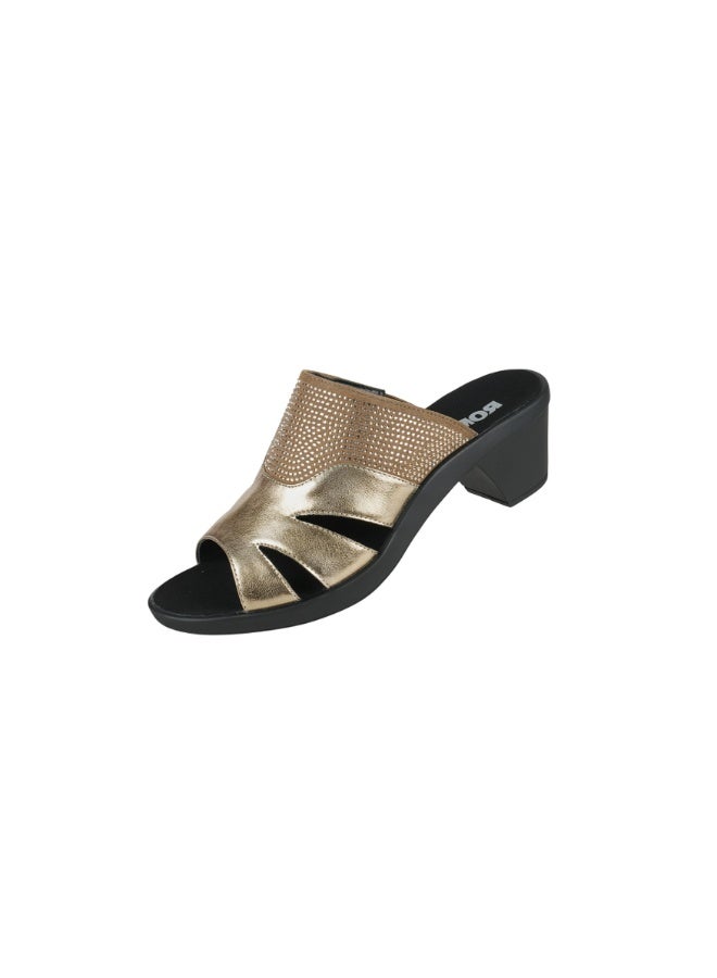 ROMIKA 117-400 Romika Ladies Block Heel Sandals 30501 Gold - Image 3