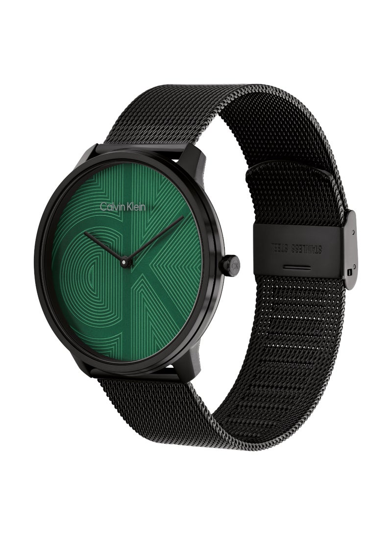 CALVIN KLEIN ساعة كالفن كلاين التناظرية المستديرة للرجال والنساء - علبة خضراء - 25300013 - Image 1