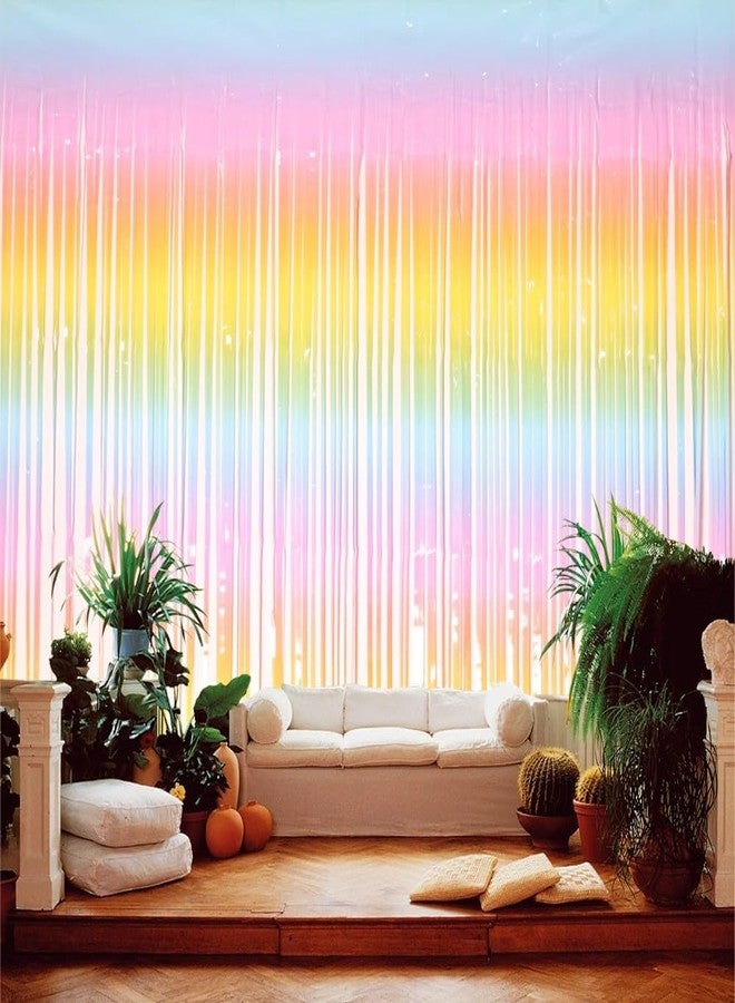Hiflyer 3 Pack Fringe Backdrop Fringe Streamers Backdrop Curtains, Tinsel Party Birthday Backdrop, Party Décor Birthday Decorations - Image 2