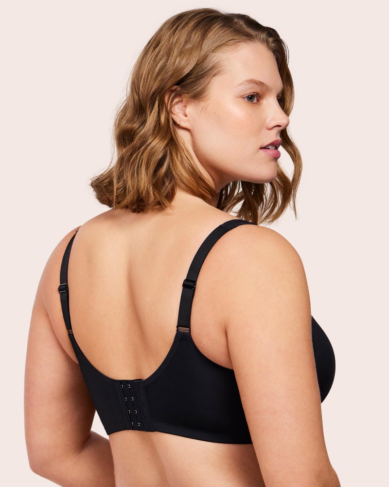 HSIA Minimizer Bras for Women Plus Size, Full Coverage Coolcomfort T Shirt Unlined Bra with Underwire for Heavy Breast, Rich Black 38DD - Image 3