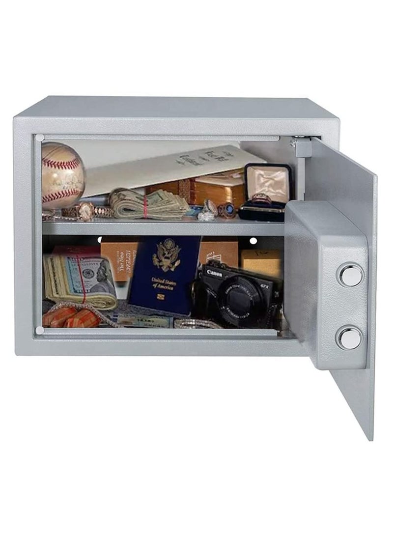 Rubik Safe Box with Key and Shelve for Home Office Shop RB30K1 (30x38x30cm) White - Image 2